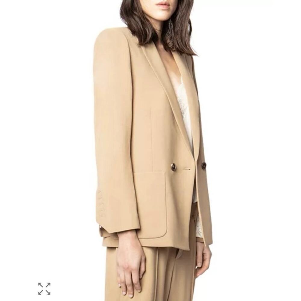 Zadig & Voltaire Visko Double Breasted Blazer Brown Size 40/ Large NWT